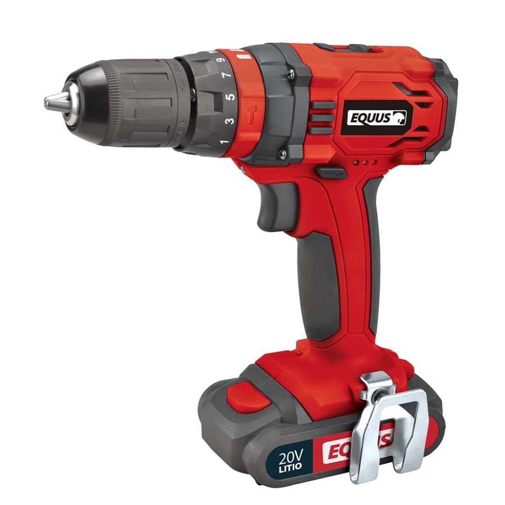 Taladro Atornillador Inalámbrico 20V Equus 1009FT con Percutor / 2 baterías y maletín